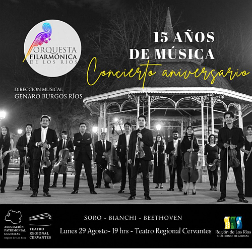 Concierto de Aniversario de la Orquesta Filarmónica de Los Ríos en el Teatro Regional Cervantes