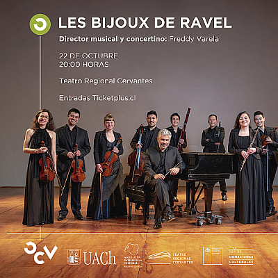 Concierto de la Orquesta de Cámara de Valdivia (OCV): “Les Bijoux de Ravel” en el Teatro Regional Cervantes