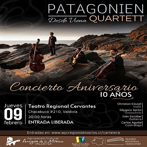 [ENTRADAS AGOTADAS] “Patagonien Quartett” en el Teatro Regional Cervantes de Valdivia
