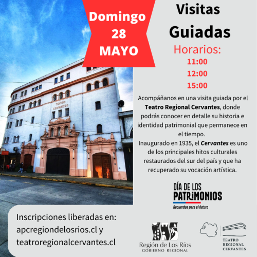 Día de Los Patrimonios: Visitas Guiadas al Teatro Regional Cervantes. Domingo 28