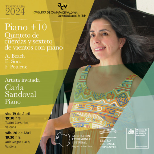 Piano+10: Quinteto de Cuerdas y Sexteto de Vientos con Carla Sandoval en Piano